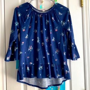 Mid- sleeve floral blouse